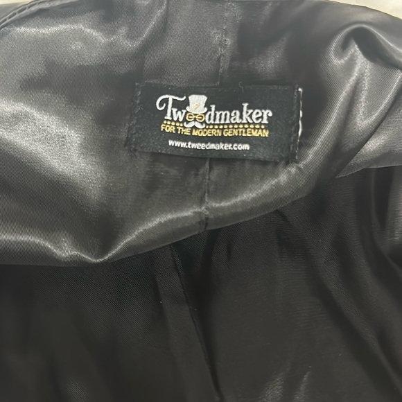 Mens Two Button Tweed Wool Stripe 3 Pieces Suit‎ Set Wedding Formal Business - Picture 8 of 12